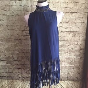 NFC 721 Open Back Fringe Top